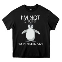 Black I'm Not Short I'm Penguin Size Heavy Core Tee - Bettercallsaul