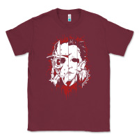 Burgundy friends horror face mashup horror movies halloween Classic Tee - artisFamous