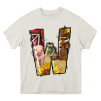 Cream farm life alphabet lowercase letters w Heavy Core Tee - BundleAndBundleShop