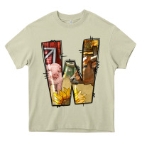 Mossy farm life alphabet lowercase letters w Heavy Core Tee - BundleAndBundleShop
