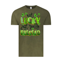 Vintage Olive not lucky just really blessed Vintage Tee - Artiststas