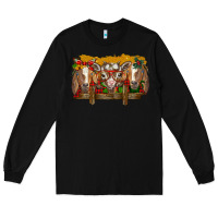 Black Christmas goats Long Sleeve Tee - BarkalooDesign