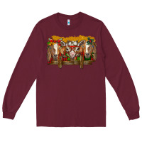 Burgundy Christmas goats Long Sleeve Tee - BarkalooDesign