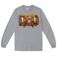 Heather Grey Christmas goats Long Sleeve Tee - BarkalooDesign