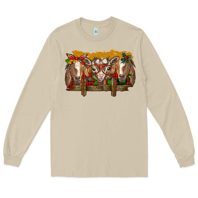 Christmas Goats Long Sleeve Tee by BarkalooDesign | Teevron