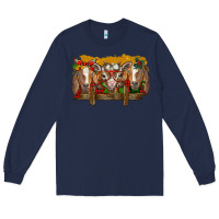 Navy Christmas goats Long Sleeve Tee - BarkalooDesign