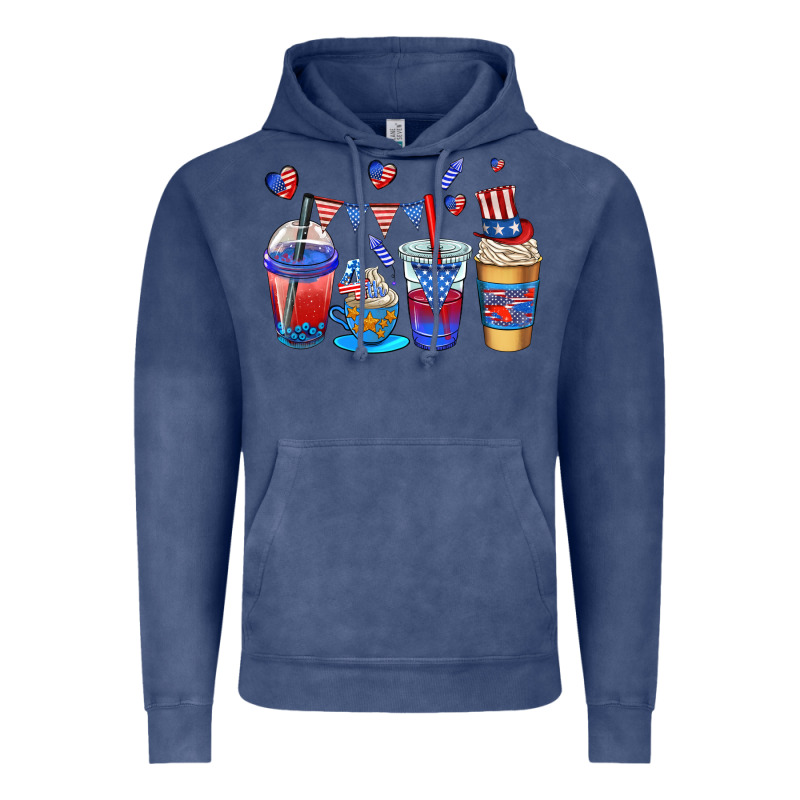 4th Of July Coffee Cups Vintage Hoodie by AdoDesignShop | Teevron