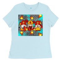 Baby Blue firefighter gnomes Ladies Tee - Artiststas