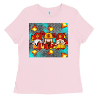 Bubblegum Pink firefighter gnomes Ladies Tee - Artiststas