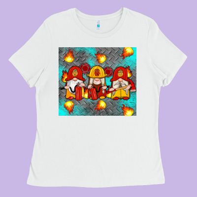Firefighter Gnomes Ladies Tee Designed By Artiststas