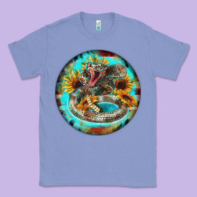 Rattlesnake And Sunflower Classic Tee Designed By Barkaloodesign
