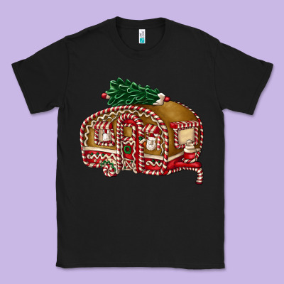 Caravan Gingerbread Classic Tee Designed By Fadigitalartstudio