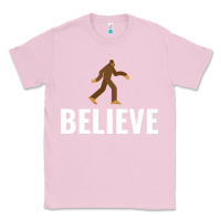 Bubblegum Pink believe bigfoot white Classic Tee - artisFamous