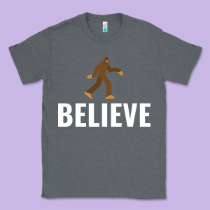 Believe Bigfoot White Classic Tee Designed By Artisfamous