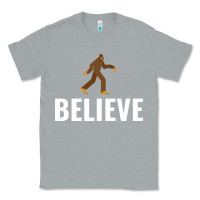Heather Grey believe bigfoot white Classic Tee - artisFamous
