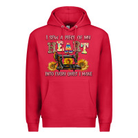 Cardinal i sew a piece of my heart into every quilt i make Premium Hoodie - AdoDesignShop