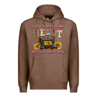 Chestnut i sew a piece of my heart into every quilt i make Premium Hoodie - AdoDesignShop