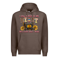 Coffee i sew a piece of my heart into every quilt i make Premium Hoodie - AdoDesignShop