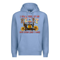 Colony Blue i sew a piece of my heart into every quilt i make Premium Hoodie - AdoDesignShop