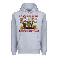 Heather Grey i sew a piece of my heart into every quilt i make Premium Hoodie - AdoDesignShop