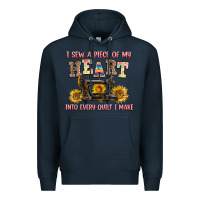 Navy i sew a piece of my heart into every quilt i make Premium Hoodie - AdoDesignShop