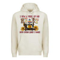 Oatmeal Heather i sew a piece of my heart into every quilt i make Premium Hoodie - AdoDesignShop