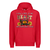 Red i sew a piece of my heart into every quilt i make Premium Hoodie - AdoDesignShop