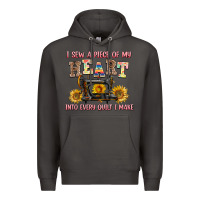 Smoke i sew a piece of my heart into every quilt i make Premium Hoodie - AdoDesignShop