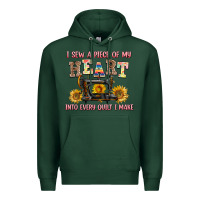 Sports Green i sew a piece of my heart into every quilt i make Premium Hoodie - AdoDesignShop
