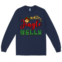 Navy christmas jingle bells Long Sleeve Tee - BarkalooDesign