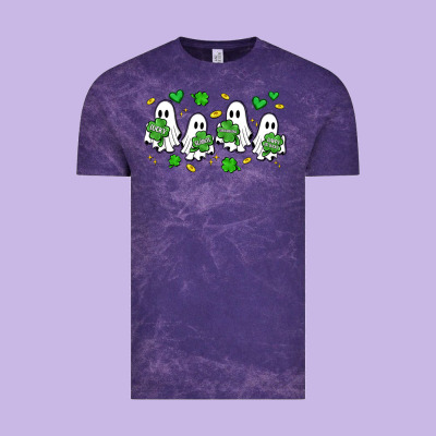 Clover Ghostie St.patrick's Day Vintage Tee Designed By Artiststas