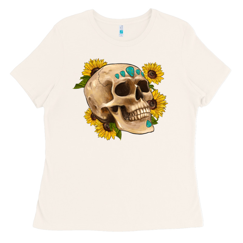 Skull Flowers And Gemstone Ladies Tee by Artiststas | Teevron