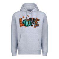 Heather Grey fall love Premium Hoodie - RanaPortraitStore