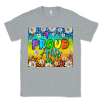 Heather Grey LGBTQ+ Proud Ally With Daisy Tumbler Classic Tee - BundleAndBundleShop