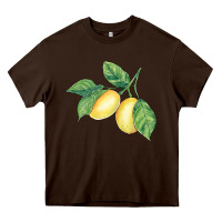 Chocolate Brown lemons Heavy Core Tee - BundleAndBundleShop