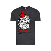 Vintage Black Merry Christmas Cat Vintage Tee - SublimationCraftShop