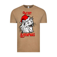 Vintage Coffee Merry Christmas Cat Vintage Tee - SublimationCraftShop