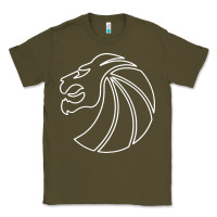 Army Green outline seven lions Classic Tee - artisFamous