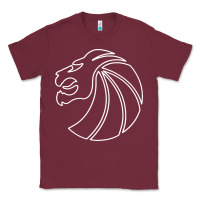 Burgundy outline seven lions Classic Tee - artisFamous