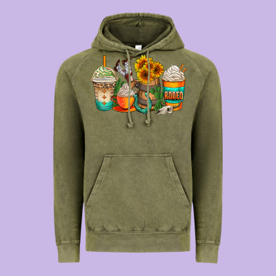 Rodeo Coffee Cups Vintage Hoodie Designed By Adodesignshop