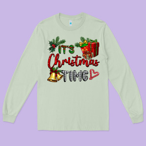 It's Christmas Time Long Sleeve Tee Designed By Barkaloodesign