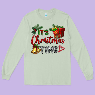 It's Christmas Time Long Sleeve Tee Designed By Barkaloodesign