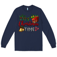 Navy it's Christmas time Long Sleeve Tee - BarkalooDesign