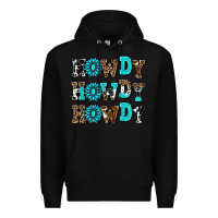 Black howdy howdy howdy Premium Hoodie - AdoDesignShop