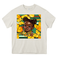 Cream juneteenth afro girl seamless pattern Heavy Core Tee - BundleAndBundleShop