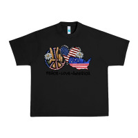 Black peace love america Urban Heavy Tee - SublimationCraftShop