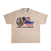French Oak peace love america Urban Heavy Tee - SublimationCraftShop