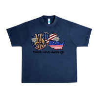 Navy peace love america Urban Heavy Tee - SublimationCraftShop