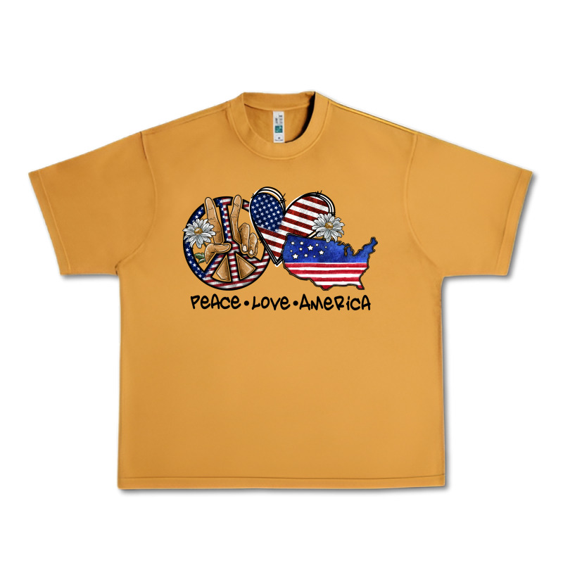 Peace Love America Urban Heavy Tee by SublimationCraftShop | Teevron