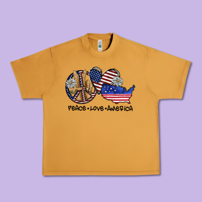 Peace Love America Urban Heavy Tee Designed By Sublimationcraftshop